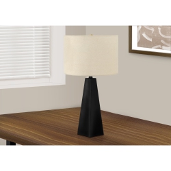 MONARCH SPECIALTIES I 9726 - Lighting, 27"h, Table Lamp Resin, Beige Shade, Modern In Black