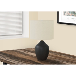 MONARCH SPECIALTIES I 9708 - Lighting, 22"h, Table Lamp Ceramic, Ivory / Cream Shade, Transitional In Black