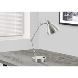 MONARCH SPECIALTIES I 9659 - Lighting, 17"h, Table Lamp, USB Port Included, Nickel Metal, Nickel Shade, Modern