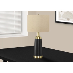 MONARCH SPECIALTIES I 9623 - Lighting, 28"h, Table Lamp Metal, Beige Shade, Contemporary In Black
