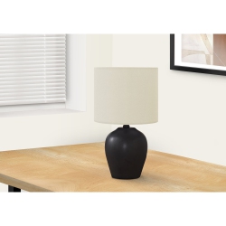 MONARCH SPECIALTIES I 9738 - Lighting, 17"h, Table Lamp Ceramic, Ivory / Cream Shade, Transitiona In Black