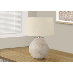 MONARCH SPECIALTIES I 9714 - Lighting, 25"h, Table Lamp, Cream Concrete Shade, Contemporary In Beige