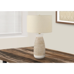 MONARCH SPECIALTIES I 9724 - Lighting, 27"h, Table Lamp, Cream Ceramic Shade, Contemporary In Beige
