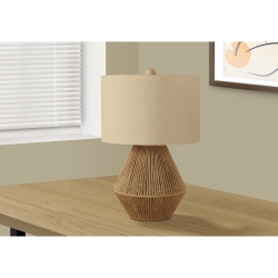 MONARCH SPECIALTIES I 9628 - Lighting, 22"h, Table Lamp Rope, Beige Shade, Transitional In Brown