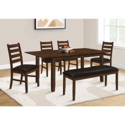MONARCH SPECIALTIES I 1371 - Dining Table, 78" Rectangular, 18" Extension Panel, Dining Room, Kitchen, Solid Wood Legs, Veneer Top Veneer Wood