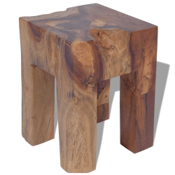 VIDAXL Solid Teak Wood Stool, Versatile Footrest/side Table, 11.8" X 11.8" X 15.7" In Brown