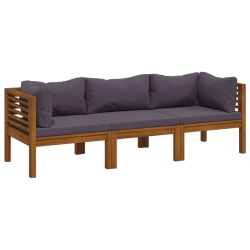 VIDAXL 3-Seater Garden Sofa With Cushion Solid Acacia Wood