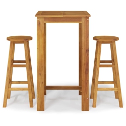 VIDAXL 3 Piece Garden Bar Set Solid Wood Acacia
