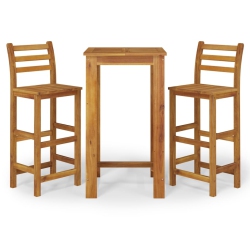 VIDAXL 3 Piece Garden Bar Set Solid Wood Acacia