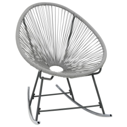 VIDAXL Outdoor Rocking Moon Chair Poly Rattan In Grey
