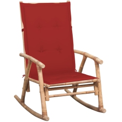 VIDAXL Rocking Chair With Cushion Bamboo