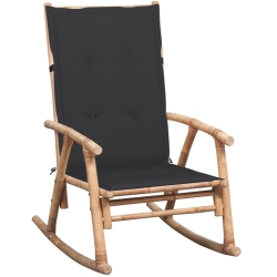 VIDAXL Rocking Chair With Cushion Bamboo