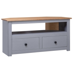 VIDAXL Corner Tv Cabinet 93X49X49 Cm Solid Pine Panama Range In Grey