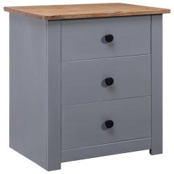 VIDAXL Bedside Cabinet 46X40X57 Cm Pinewood Panama Range In Grey