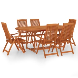 VIDAXL 7 Piece Garden Dining Set Solid Wood Eucalyptus