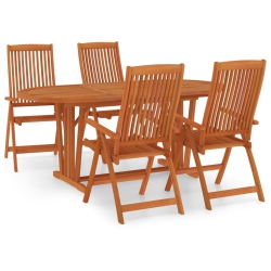 VIDAXL 5 Piece Garden Dining Set Solid Wood Eucalyptus