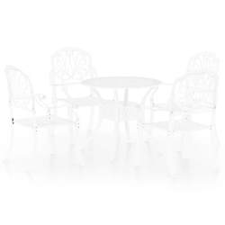 VIDAXL 5 Piece Bistro Set Cast Aluminium In White