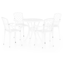 VIDAXL 5 Piece Bistro Set Cast Aluminium In White