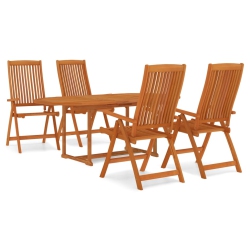 VIDAXL 5 Piece Garden Dining Set Solid Wood Eucalyptus