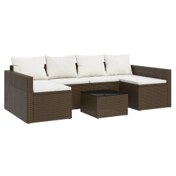 VIDAXL 2 Piece Garden Lounge Set With Cushions Poly Rattan In Brown