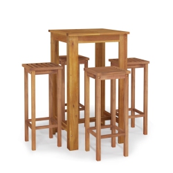 VIDAXL 5 Piece Garden Bar Set Solid Wood Acacia