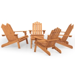 VIDAXL 5 Piece Adirondack Garden Lounge Set Solid Wood Acacia