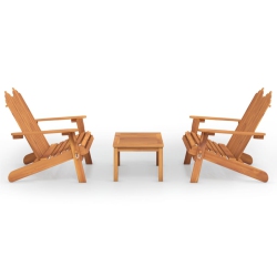 VIDAXL 3 Piece Adirondack Garden Lounge Set Solid Wood Acacia
