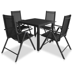 VIDAXL 5 Piece Outdoor Dining Set Aluminium And Wpc In Black