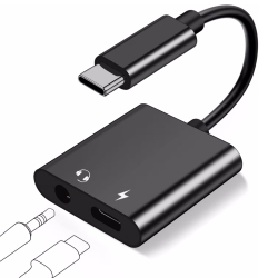 NIERBO USB C to 3.5MM Headphone And Charger Adapter, 2 In 1 USB C to Aux Audio Jack \w Pd 60W Fast Charging Dongle Cable Cord for Iphone