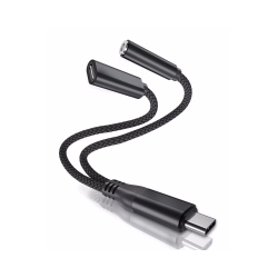 NIERBO USB Type C to 3.5MM Audio Adapter And Charger, 2 In 1 1/8 Inch Headphone Jack Charging Power Aux Cable for Iphone 15, Samsung Galaxy S23 S22