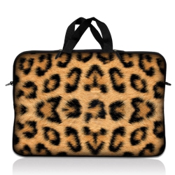 LSS 12.3 Inch Laptop Sleeve Bag Carrying Case Pouch \w Handle for 11" 11.6" 12" Apple Macbook, Gw, Acer, Asus, Dell, HP, Sony, Toshiba, Leopard Print