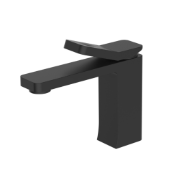 MAX FAUCETS Luxury Bathroom Faucet Long Spout Square Matte Finish In Black