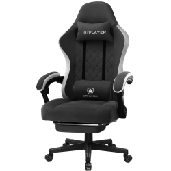 GTRACING Gtplayer Gaming Chair With Footrest&pocket Spring Cushion&linkage Armrests Ergonomic Office Chair In Black