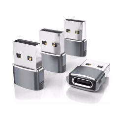 NIERBO USB to USB C Adapter 4 Pack, Type C Female to A Male Charger Cable Plug Connector for Apple Watch 8, Iphone 12 13 14 15 Pro Max, Ipad 9 10