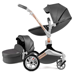 HOT MOM F23 Baby Stroller: Height-Adjustable Seat And Reclining Baby Carriage \w Four-Wheel Shock Absorption, Bidirectional, Elevated View, Stylish