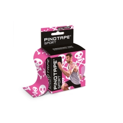 PINO Kinesiology Tape Sport Skull, 5M Uncut In Pink