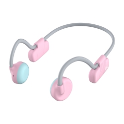 MYFIRST Headphones Bc Wireless Lite - Bone Conduction, Open Ear Bluetooth Truly Wireless Headphones for Kids - Cotton Candy In Pink