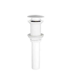MAX FAUCETS Push Pop-Up Sink Drain Without Overflow In White