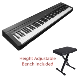 YAMAHA Piaggero Np-35 76-Key Digital Piano With Piano Bench Included (Black)