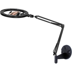 DOLAER Ring Light Wall Mout Phone Holder, 10" Ring Light \w Wall Folding Arm Compatible \w Iphone 14 13 12 11 Xr Xs X 9 8 7 Plus And Samsung Cell