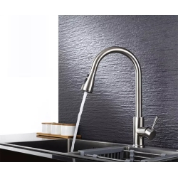 MAX FAUCETS Pullout Kitchen Faucet Three Functions Brush Nickel Finish