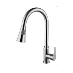 MAX FAUCETS Single Handle Pull-Out Kitchen Faucet 16.5" In Brushed Nickel Finish