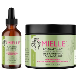 MIELLE Organics Rosemary Scalp Hair Oil & Hair Masque Set In Mint