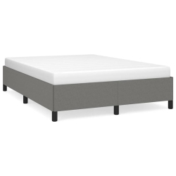 VIDAXL Queen Bed Frame, Fabric Upholstered Platform Bed Frame, Dark Gray, No Mattress