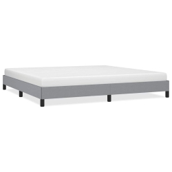 VIDAXL King Bed Frame, Fabric Upholstered Platform Bed Frame, Light Gray, No Mattress