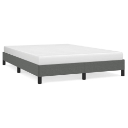 VIDAXL Queen Bed Frame, Fabric Upholstered Platform Bed Frame, Dark Gray, No Mattress