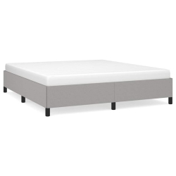 VIDAXL California King Bed Frame, Fabric Upholstered Platform Bed Frame, Light Gray, No Mattress
