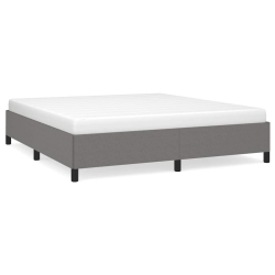 VIDAXL King Bed Frame, Fabric Upholstered Platform Bed Frame, Dark Gray, No Mattress