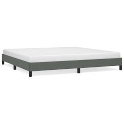 VIDAXL King Bed Frame, Fabric Upholstered Platform Bed Frame, Dark Gray, No Mattress