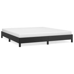 VIDAXL King Bed Frame, Faux Leather Upholstered Platform Bed Frame, Black, No Mattress
